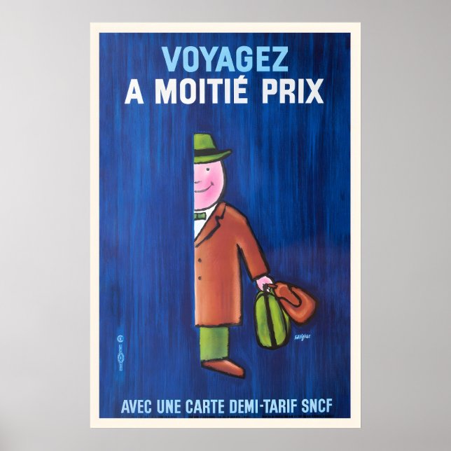 Reise Zug Flugzeug Gepäck Retro Vintage Poster (Vorne)