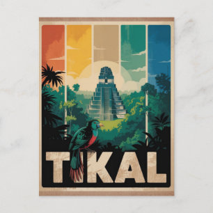 Reise zum antiken Tikal Guatemala Maya-Tempel Postkarte