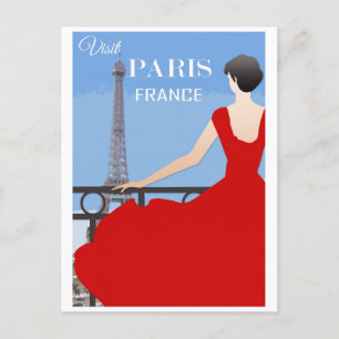 Reise zum Eiffelturm im Vintage-Paris Frankreich Postkarte