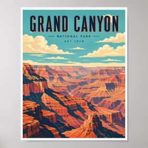 Reise zum Grand Canyon National Park im Vintage-St Poster