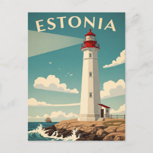Reise zum historischen estnischen Leuchtturm Postkarte