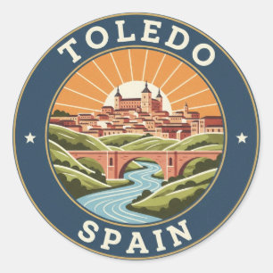 Reise zum historischen Toledo Spanien Alcázar Runder Aufkleber
