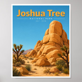 Reise zum Joshua Tree National Park im Vintage-Sti Poster