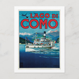 Reise zum Lago di Como im Vintage-Stil Postkarte