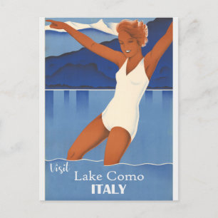 Reise zum Lake Como Italien im Vintage-Stil Postkarte