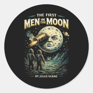 Reise zum Mond Runder Aufkleber