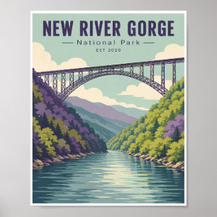Reise zum New River Gorge National Park im Vintage Poster
