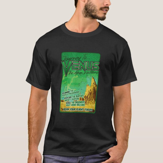Reise zum Retro Space Planet der Venus T-Shirt (Vorderseite)