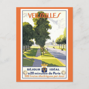 Reise zum Schloss Versailles Palace Paris Vintage Postkarte