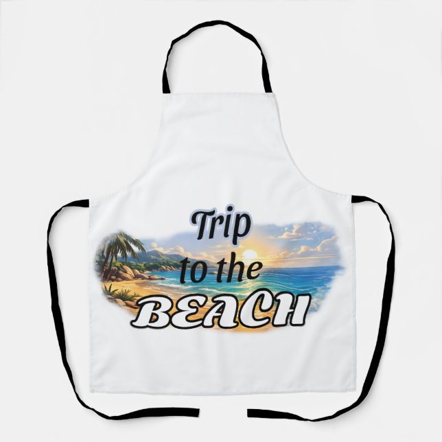 Reise zum Strand Tropical Sunset Escape Design Schürze (Vorderseite)