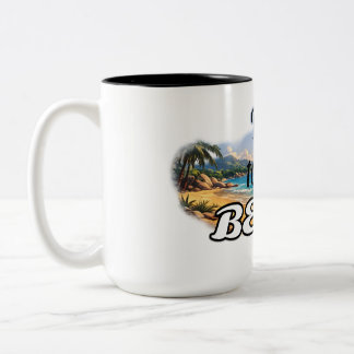 Reise zum Strand Tropical Sunset Escape Design Zweifarbige Tasse