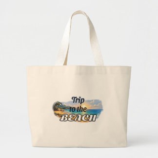 Reise zum Strand Tropisches Sonnenuntergangs-Escap Jumbo Stoffbeutel