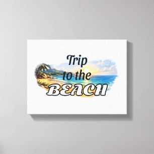 Reise zum Strand Tropisches Sonnenuntergangs-Escap Leinwanddruck