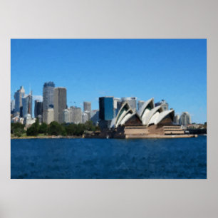 Reise zum Sydney Opera House im Vintage-Stil Poster