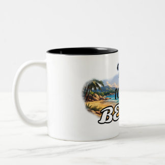 Reise zum tropischen Sonnenuntergang am Strand - D Zweifarbige Tasse
