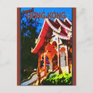 Reise zum Vintage-Buddhistentempel in Hongkong Postkarte
