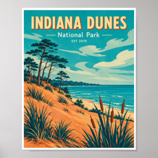 Reise zum Vintage Indiana Dunes National Park Poster