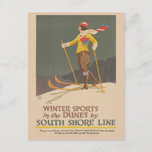 Reise zum Vintage Indiana Dunes State Park Postkarte