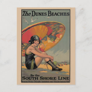 Reise zum Vintage Indiana Dunes State Park Postkarte