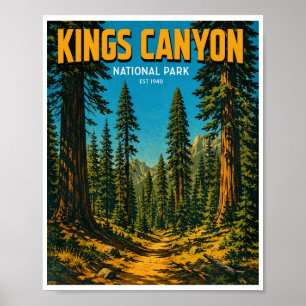 Reise zum Vintage Kings Canyon National Park Poster
