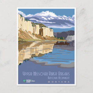 Reise zum Vintage Montana River National Monument Postkarte