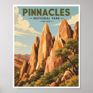 Reise zum Vintage Pinnacles National Park Poster