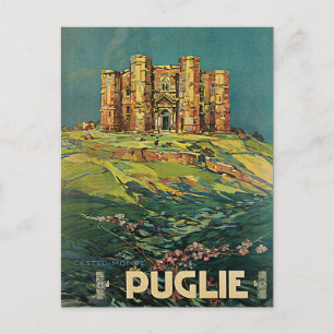 Reise zum Vintage-Schloss Puglia Italien Postkarte