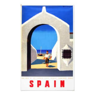 Reise zum Vintage-Spanien-Fischer Fotodruck
