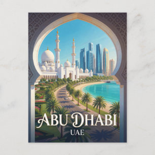 Reise zur Abu Dhabi UAE Grand Moschee Postkarte