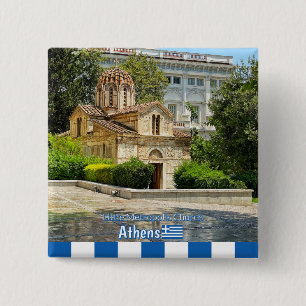 Reise zur kleinen Metropoliskirche in Athen, Griec Button