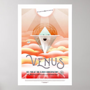 Reise zur Venus im Vintage-Stil Poster