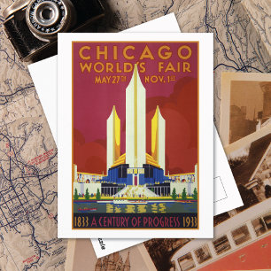 Reise zur Vintage Chicago Weltausstellung Postkarte