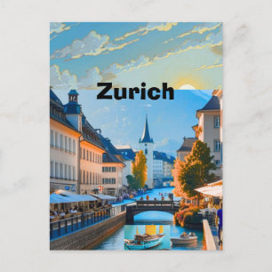 Reise Zürich Druckbares Poster - Schweiz Reise Postkarte