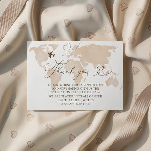 Reiseabenteuer erwartet Baby Shower Danke Begleitkarte