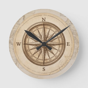 Reiseabenteuer Vintage Party-Papierbecher nach Maß Runde Wanduhr