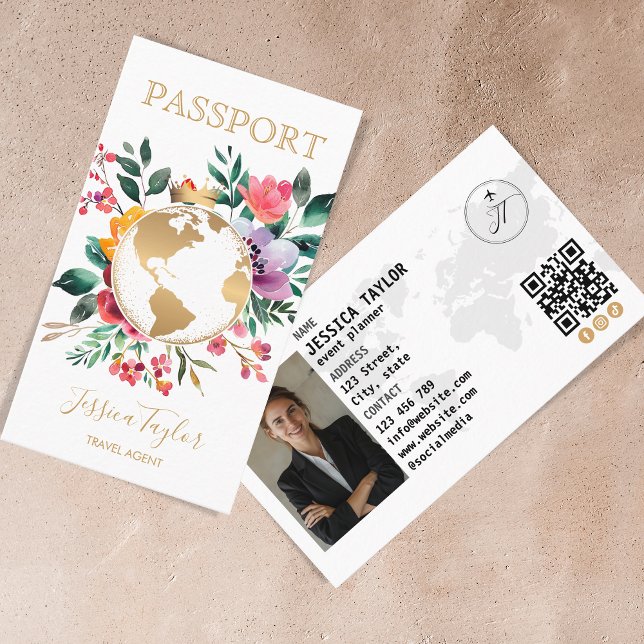 Reiseagentur World Map Boarding Pass Visitenkarte (Von Creator hochgeladen)