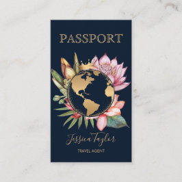 Reiseagentur World Map Boarding Pass Visitenkarte