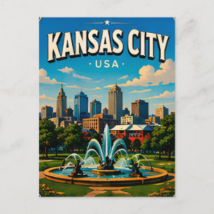 Reiseandenken an den Kansas City Union Bahnhof Postkarte