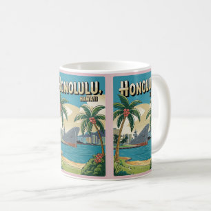 Reiseandenken aus Honululu, Hawaii, tropischer Str Kaffeetasse