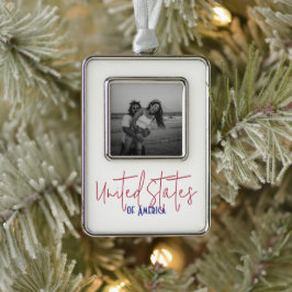 Reiseandenken Geschenk Vereinigte Staaten von Amer Rahmen-Ornament Silber