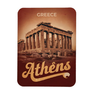 Reiseandenken im Vintage-Stil Athen Hauptstadt Gri Magnet
