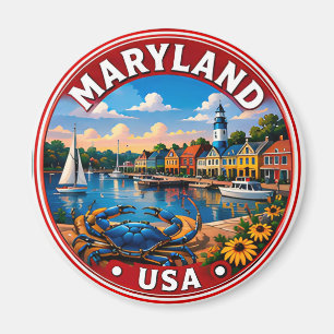Reiseandenken Maryland Old Line State Magnet