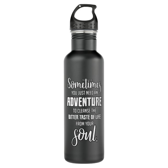 Reiseangebote - Adventure Quote Edelstahlflasche (Vorderseite)