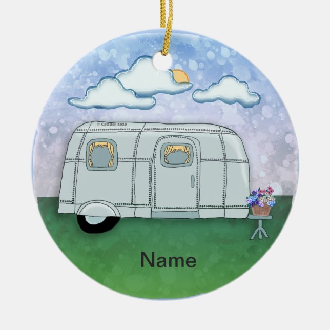 Reiseanhänger  keramik ornament (Vorne)