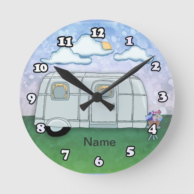 Reiseanhänger  runde wanduhr (Vorderseite)
