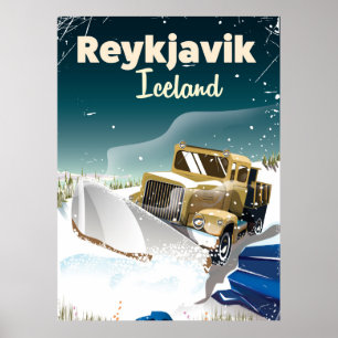 Reiseaufdruck Reykjavik Island Poster
