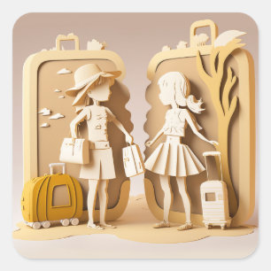 Reiseaufkleber Quadratischer Aufkleber