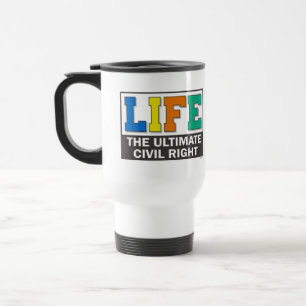 Reisebecher mit einer pro-life-Botschaft.
