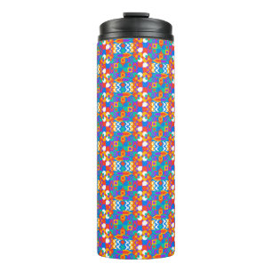 Reisebecher mit lebendigem geometrischem Muster Thermosbecher