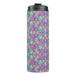 Reisebecher mit lebendigem, kaleidoskopartigem Mus Thermosbecher